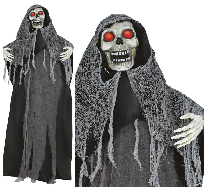 Halloweenowa lalka szkielet ze światłem, dźwiękiem i ruchem 1,7 m