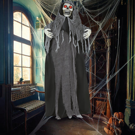 Halloweenowa lalka szkielet ze światłem, dźwiękiem i ruchem 1,7 m