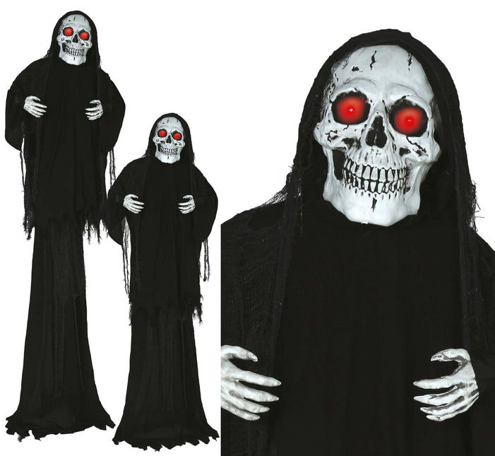 Halloweenowa lalka szkielet ze światłem, dźwiękiem i ruchem 2,6 m