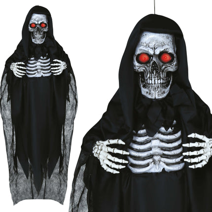 Halloweenowa lalka szkielet ze światłem i dźwiękiem 1,8 m