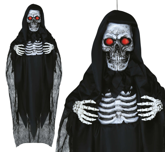 Halloweenowa lalka szkielet ze światłem i dźwiękiem 1,8 m