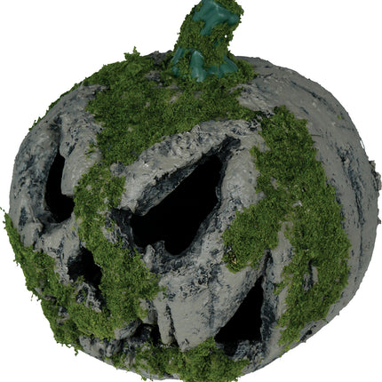 Halloweenowa dynia z mchu ze światłem 20 cm