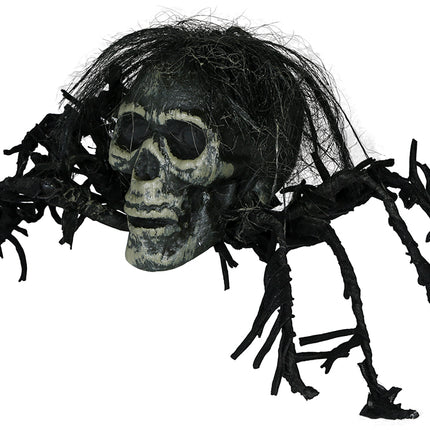 Halloweenowa sztuczna czaszka pająka 38 cm