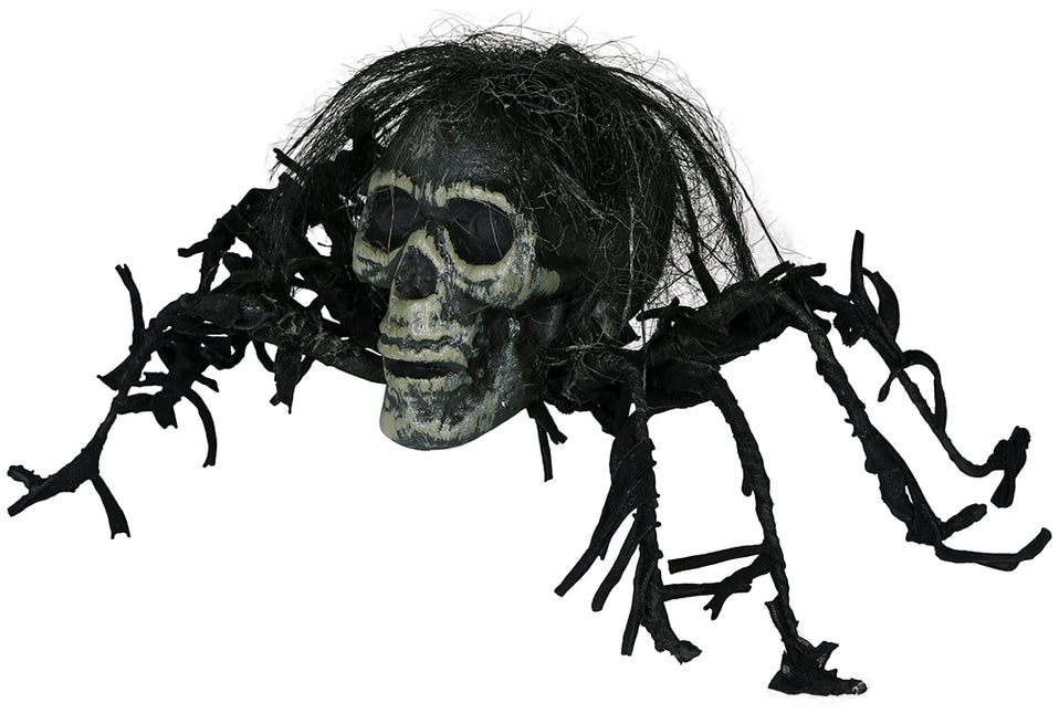 Halloweenowa sztuczna czaszka pająka 38 cm
