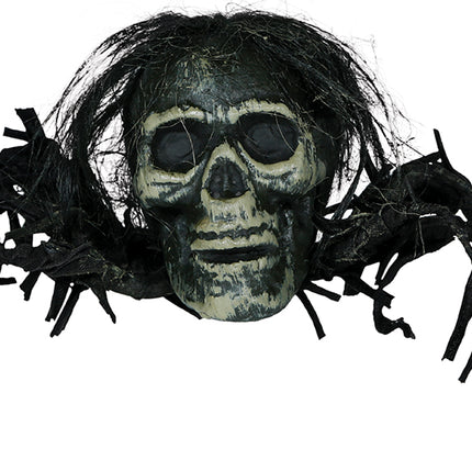 Halloweenowa sztuczna czaszka pająka 38 cm