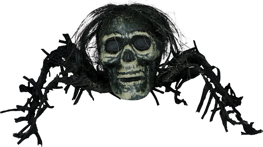 Halloweenowa sztuczna czaszka pająka 38 cm