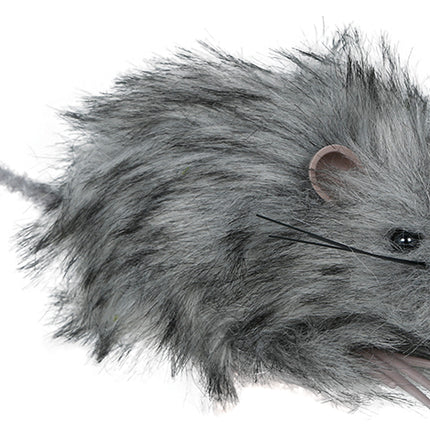 Szara sztuczna mysz 11 cm