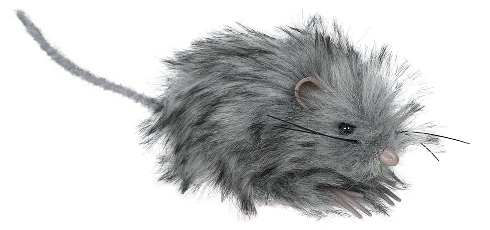 Szara sztuczna mysz 11 cm
