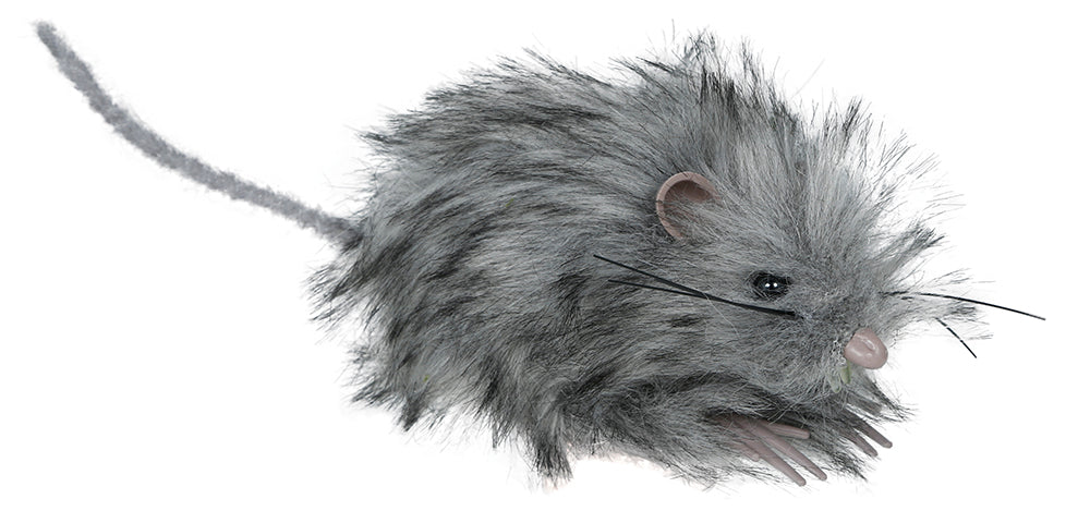 Szara sztuczna mysz 11 cm