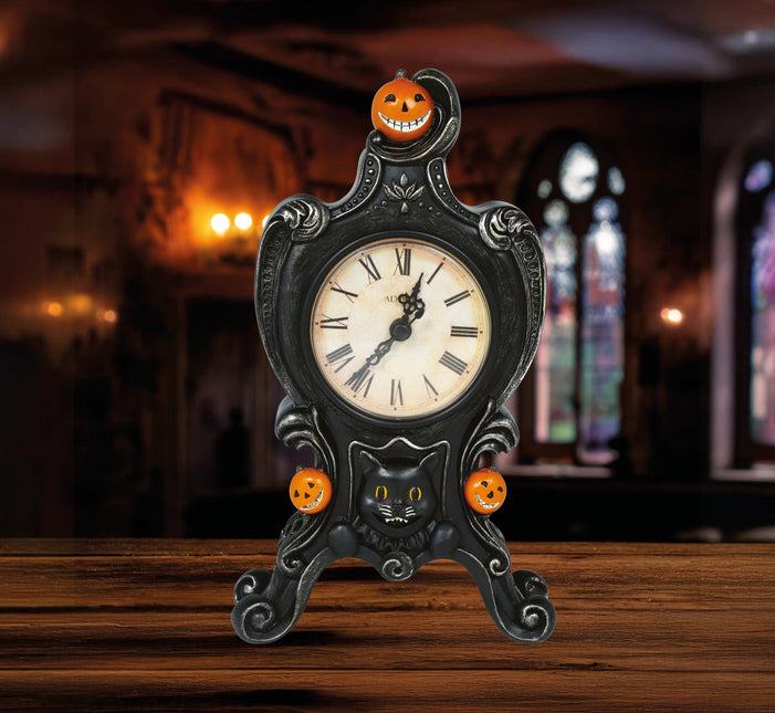Halloweenowy zegar antyczny 24 cm