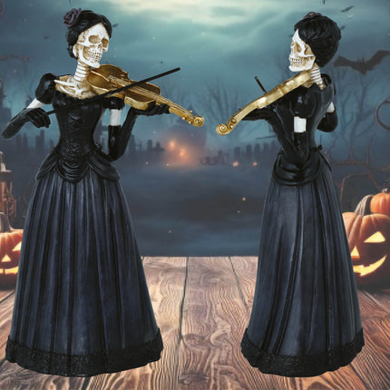 Halloweenowy kościotrup ze skrzypcami 26 cm