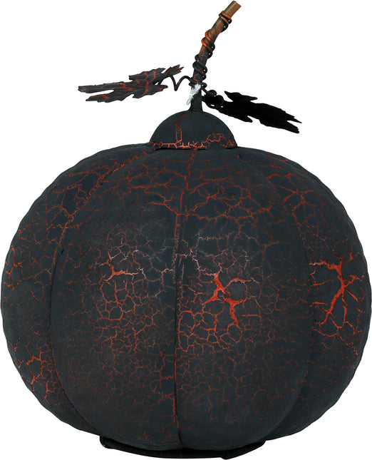 Dekoracja na Halloween Metalowa dynia ze światłem 20 cm