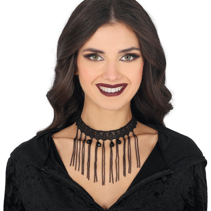 Czarny naszyjnik choker