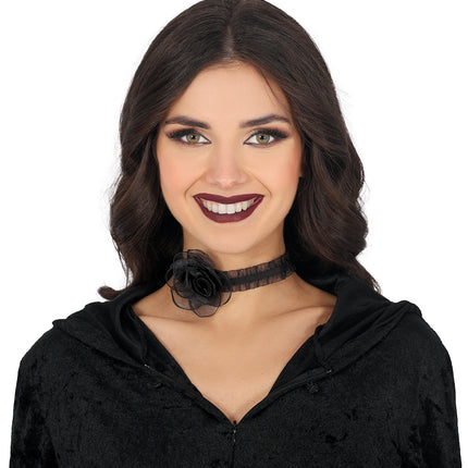Czarny naszyjnik Rose