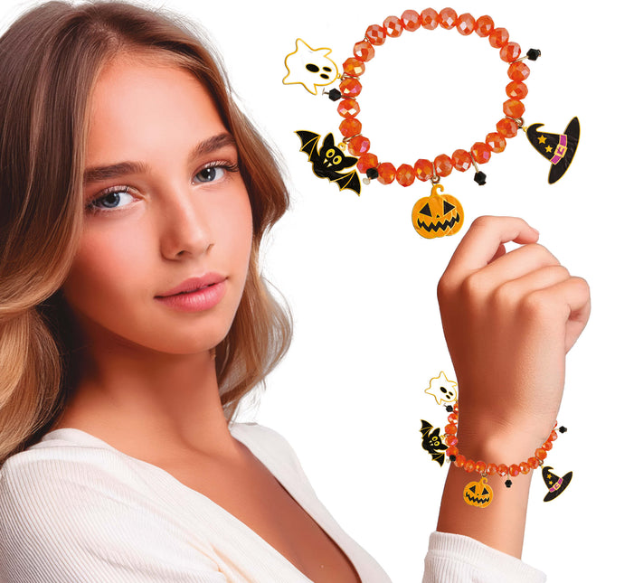 Halloweenowa bransoletka pomarańczowa