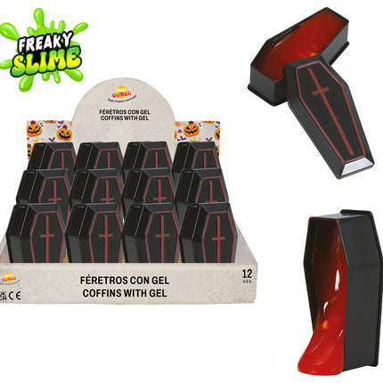 Halloweenowe Pudełko na Śmierć z żelem 7cm 12szt