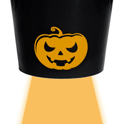 Wiaderko na Halloween Dynia ze światłem 20 cm