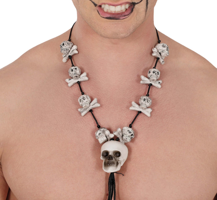 Naszyjnik Bones Biały Czarny