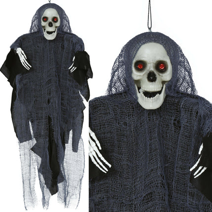 Halloweenowa lalka szkielet z tuniką 40 cm