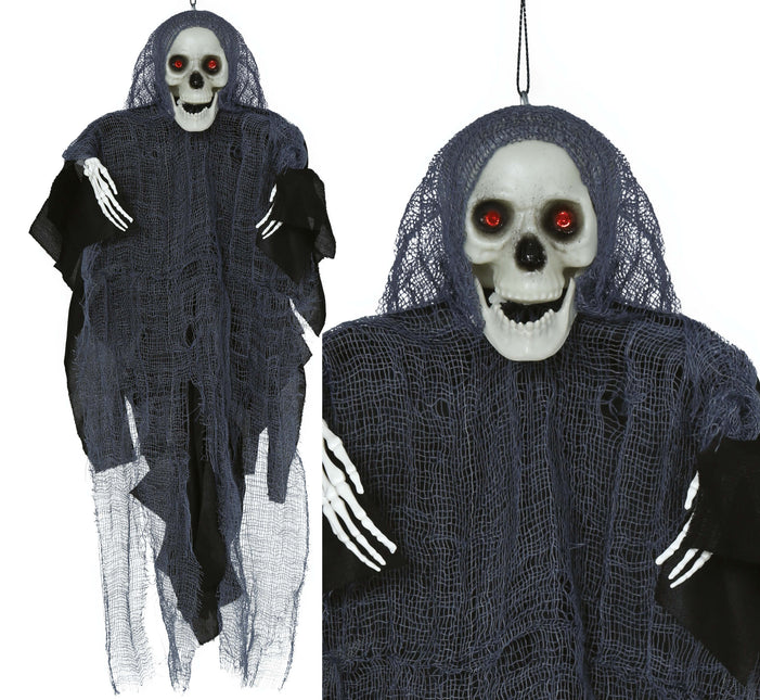 Halloweenowa lalka szkielet z tuniką 40 cm