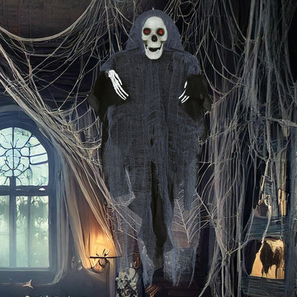 Halloweenowa lalka szkielet z tuniką 40 cm