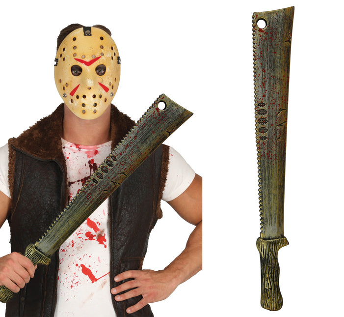 Fałszywy nóż na Halloween Krwawy 68cm