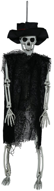 Halloweenowy szkielet z kapeluszem 47 cm