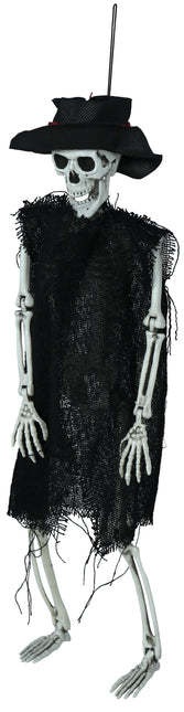 Halloweenowy szkielet z kapeluszem 47 cm