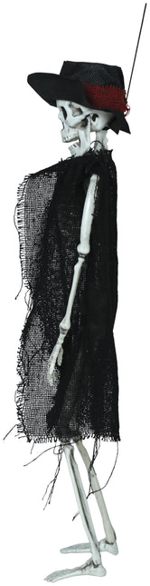 Halloweenowy szkielet z kapeluszem 47 cm