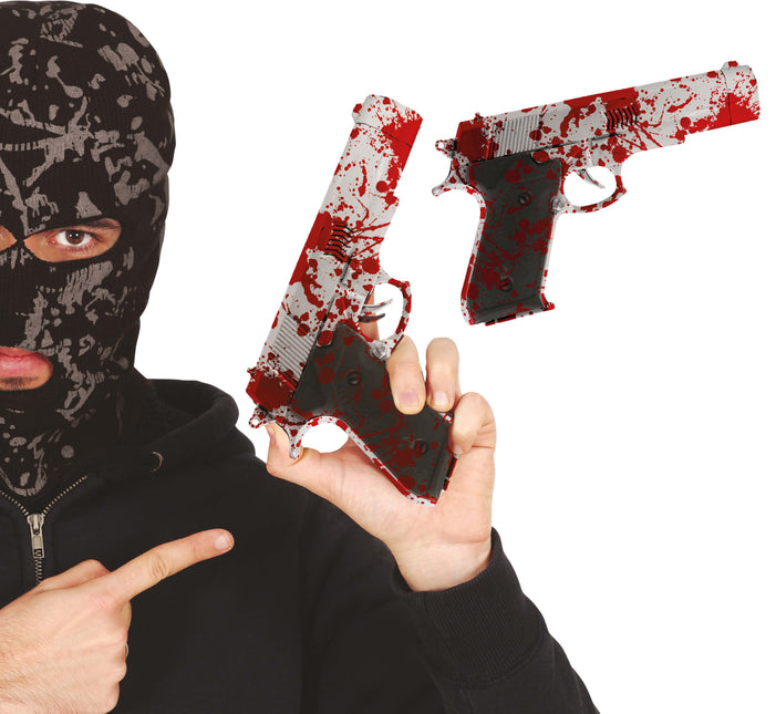 Halloweenowy sztuczny pistolet z krwią 24 cm