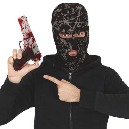 Halloweenowy sztuczny pistolet z krwią 24 cm