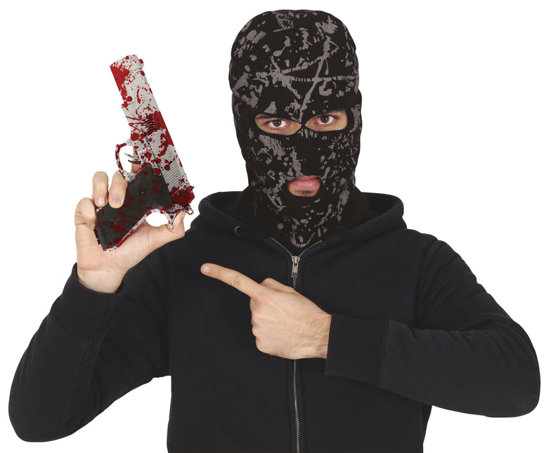 Halloweenowy sztuczny pistolet z krwią 24 cm