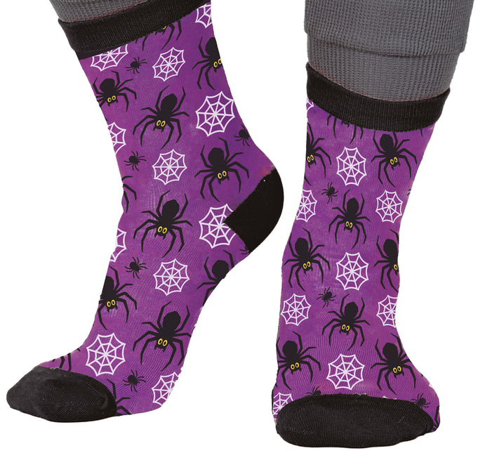 Halloweenowe skarpetki pająki
