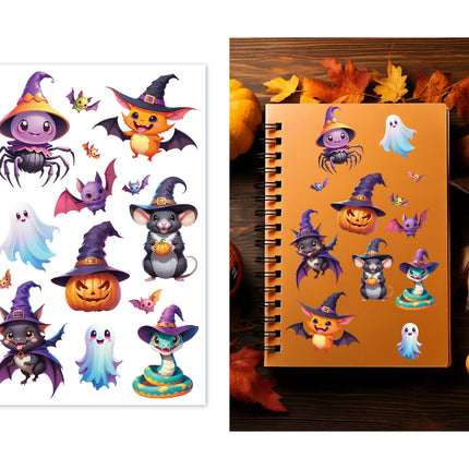 Kolorowe naklejki na Halloween