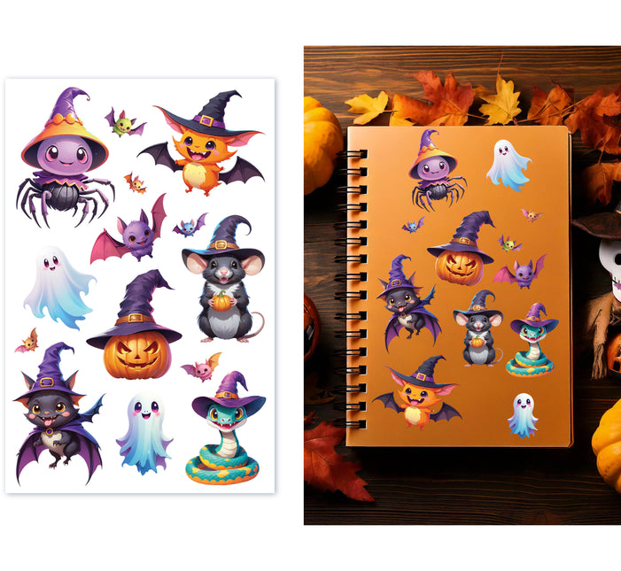 Kolorowe naklejki na Halloween
