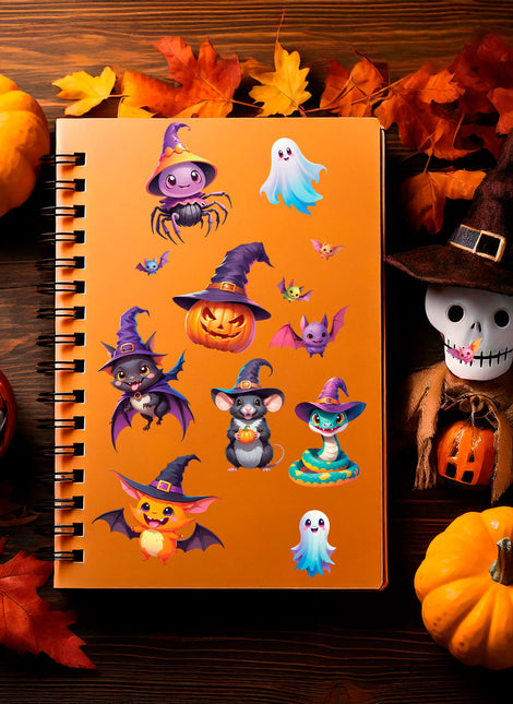 Kolorowe naklejki na Halloween