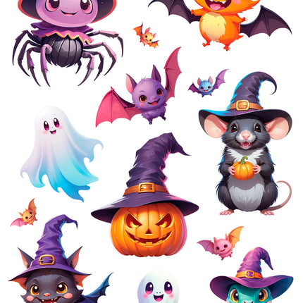 Kolorowe naklejki na Halloween