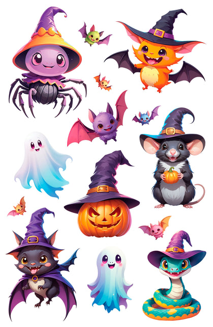 Kolorowe naklejki na Halloween