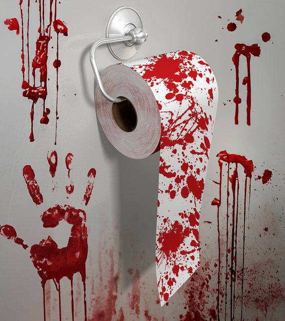 Halloweenowy papier toaletowy z krwią