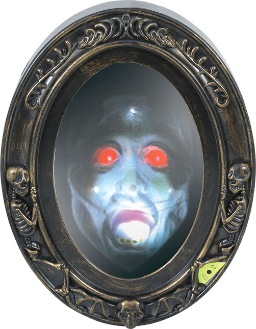 Halloweenowy znak na drzwi Lustro ze światłem i dźwiękiem 32 cm