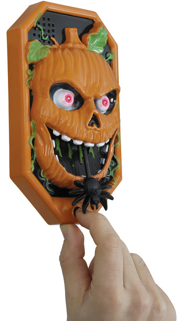 Dekoracja na Halloween Dzwonek do drzwi Dynia ze światłem, dźwiękiem i ruchem
