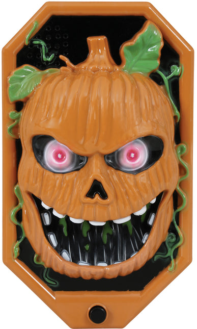 Dekoracja na Halloween Dzwonek do drzwi Dynia ze światłem, dźwiękiem i ruchem