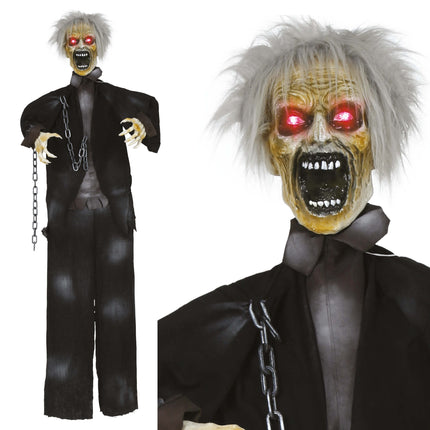 Lalka Halloween Zombie ze światłem, dźwiękiem i ruchem 1,7 m
