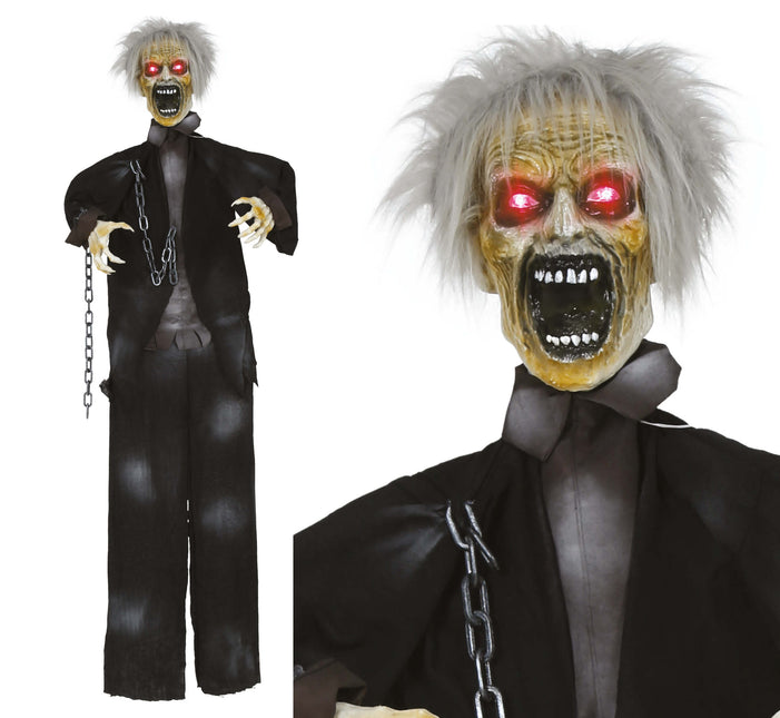 Lalka Halloween Zombie ze światłem, dźwiękiem i ruchem 1,7 m