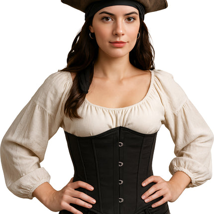 Czarny gorset damski z koronki