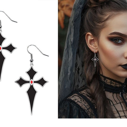 Kolczyki na Halloween w kształcie krzyżyków