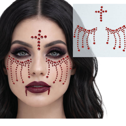 Naklejki na twarz na Halloween z motywem Czerwonego Krzyża