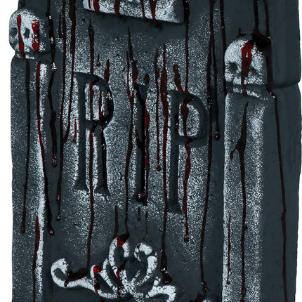 Halloweenowy nagrobek, szary, z rozcięciem, krwawy, 42 cm