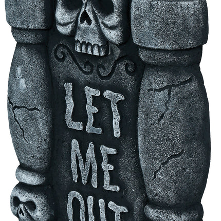 Halloween – nagrobek, szary, „Wypuść mnie stąd”, 42 cm