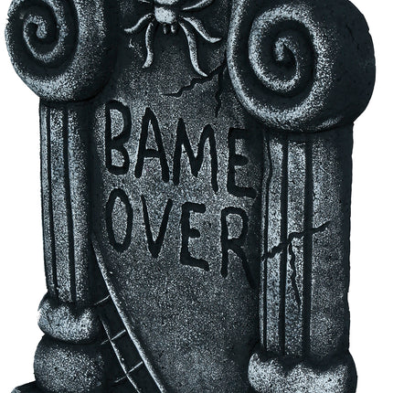 Halloweenowy nagrobek, szary, „Game Over”, 42 cm